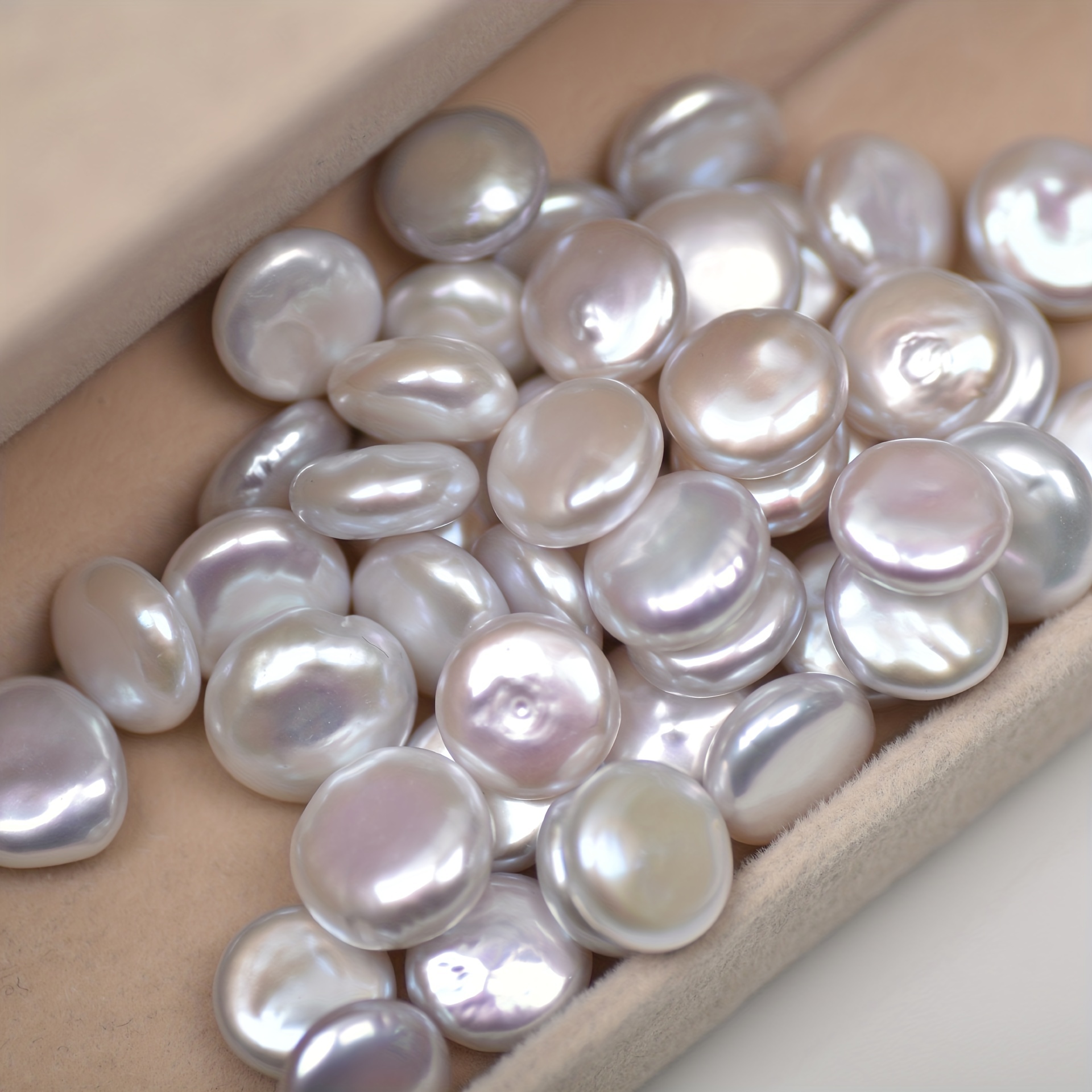 Flat Round Freshwater Pearl for DIY Earrings & Accessories