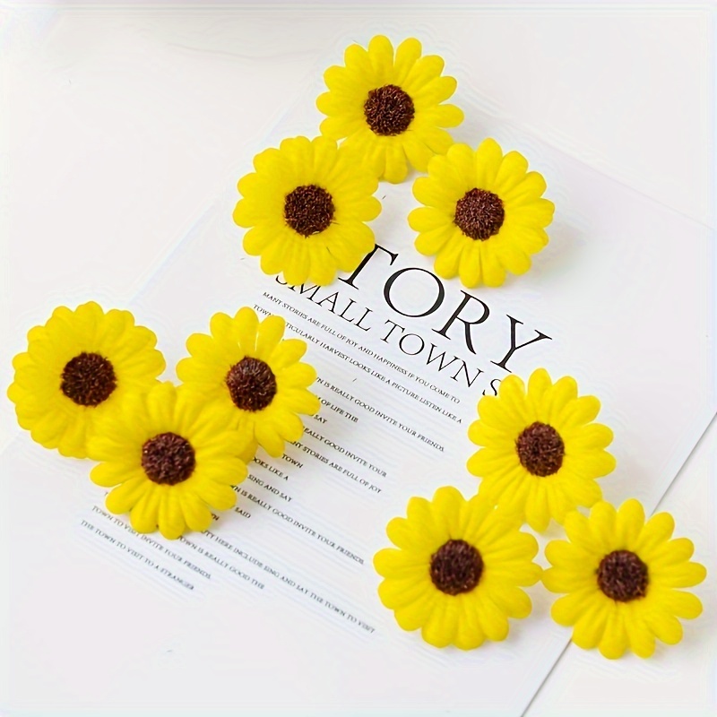 Artificial Daisy Heads Small Sunflower Mini Fake Flowers - Temu