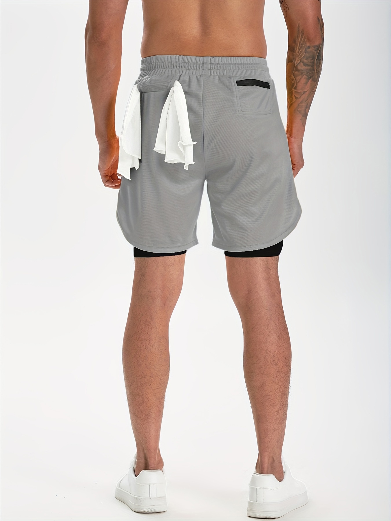 Men's 1 Running Shorts Double Layer Shorts Inner Pockets - Temu