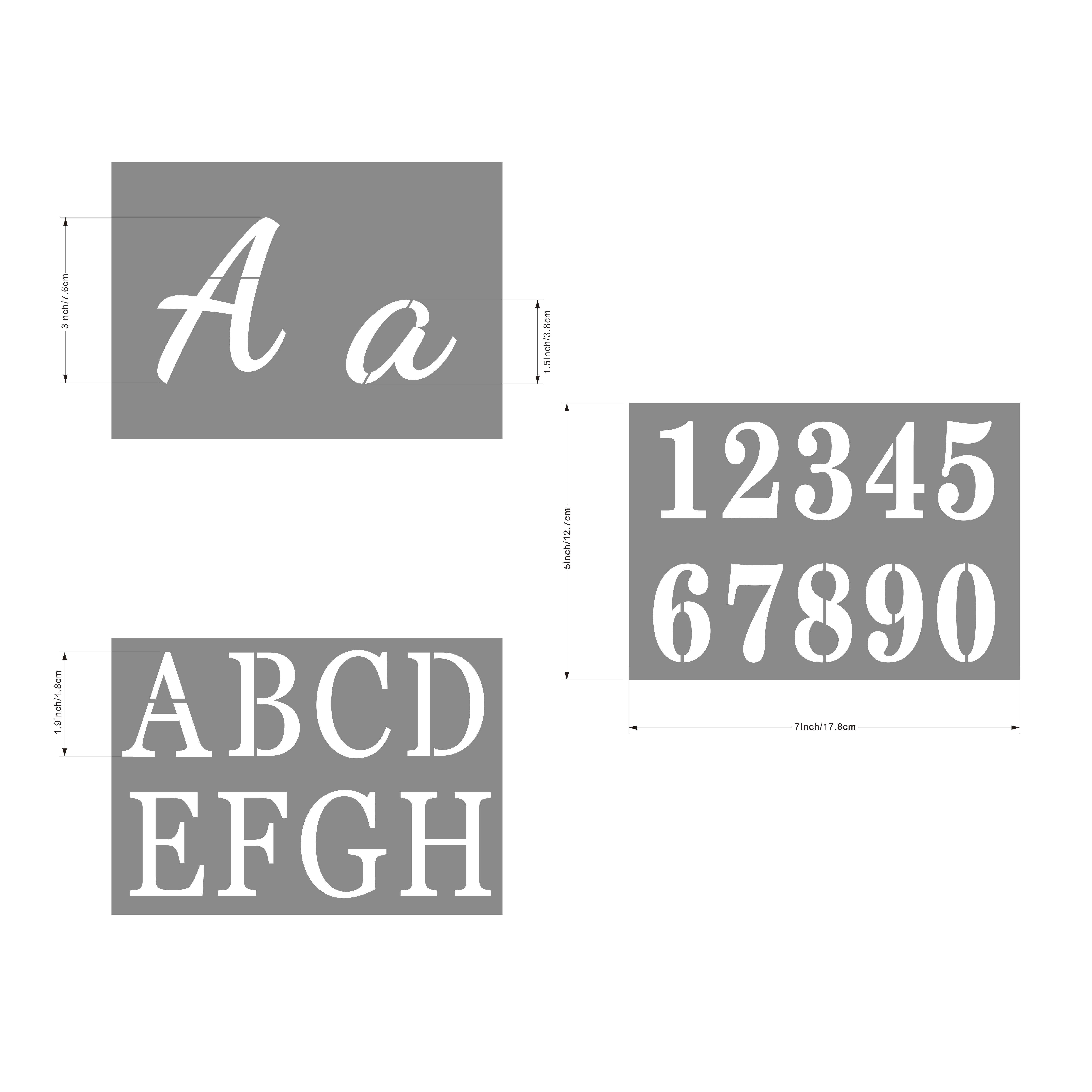1 inch Alphabet Letter Stencils for Painting - 70 Pack Letter and Number Stencil Templates with Signs for Painting on Wood, Reusable Letters and