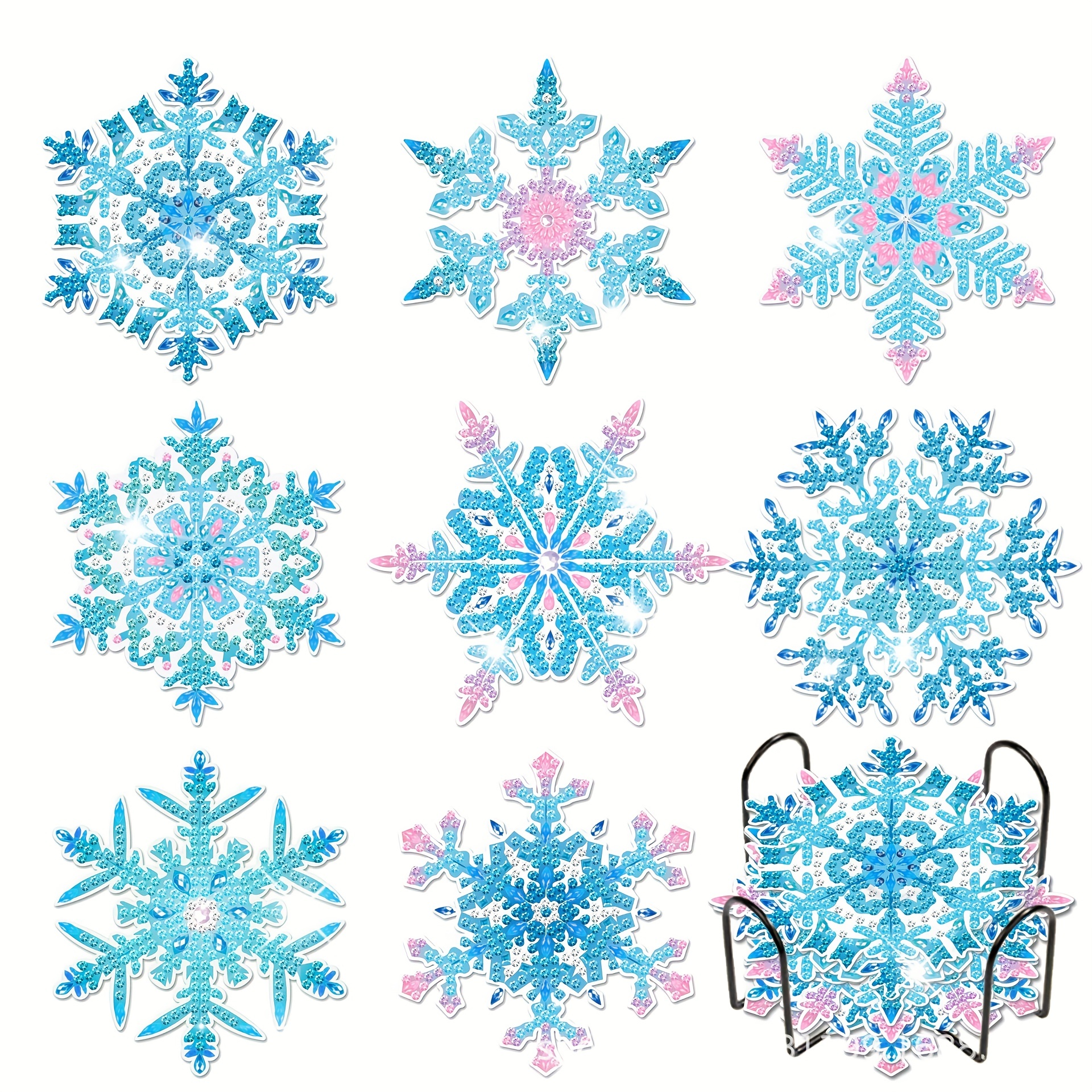 Diamond Painting Coasters Kit Snowflakes Diamond Art - Temu