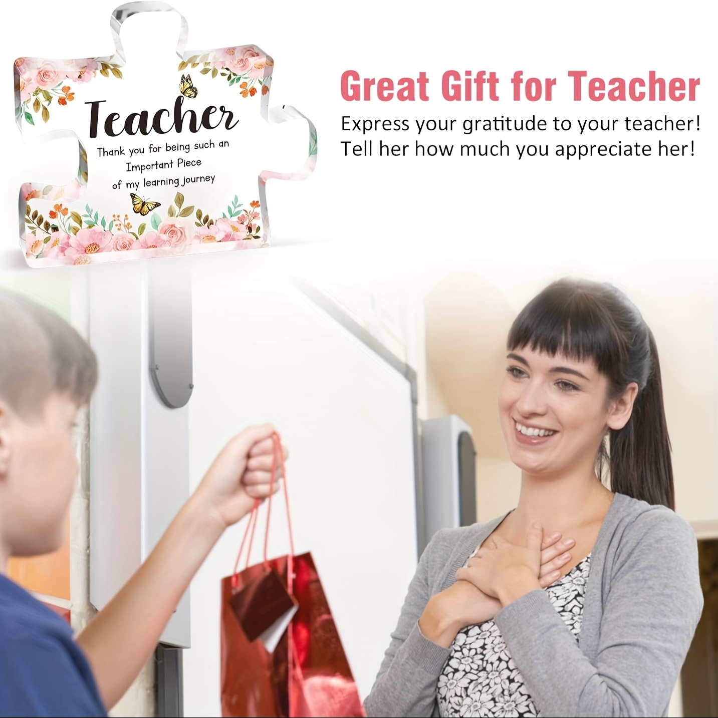 Puzzle Piece Teacher Gifts, Personalised Teacher Thank You Gifts