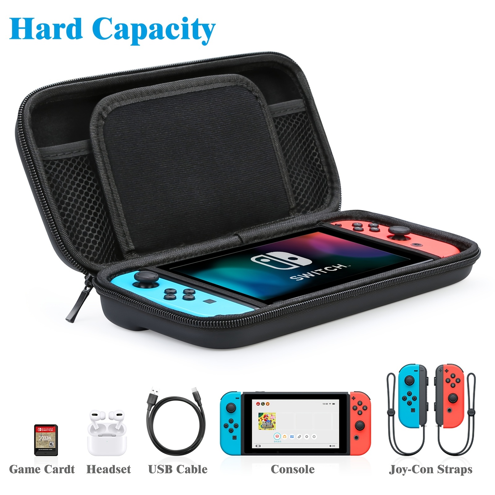 portabel waterproof hard storage bag for nintend switch switch oled case portable waterproof hard protective storage bag for nitend switch console game accessories waterproof and fall proof gift for birthday easter boy girlfriends details 3