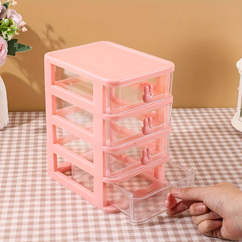 Multi Layers Rabbit Handle Storage Box, Cute Multifunctional