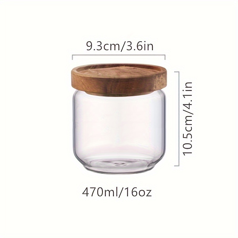 at Home Glass Jar with Wooden Lid, 10.5