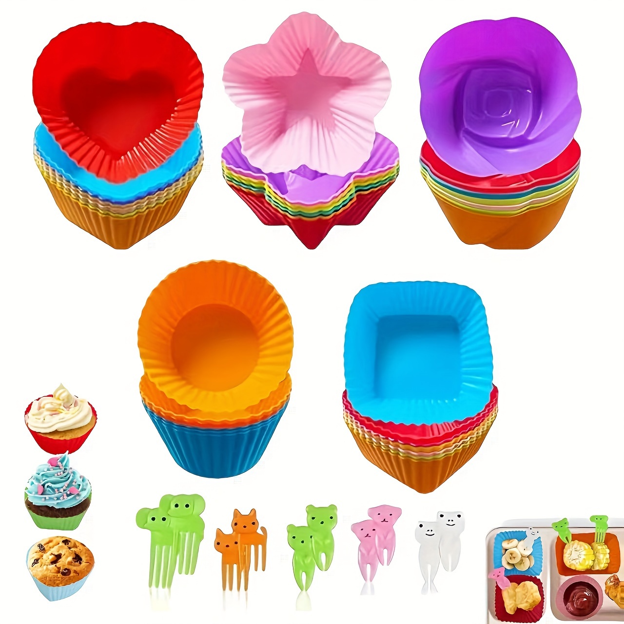 Silicon Food Divider Cup 10pcs BENTO Lunch Box Accessories lunch