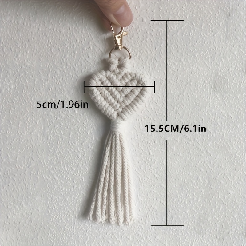 Boho Macrame Keychain Cute Braided Key Chain Ring Purse Bag - Temu