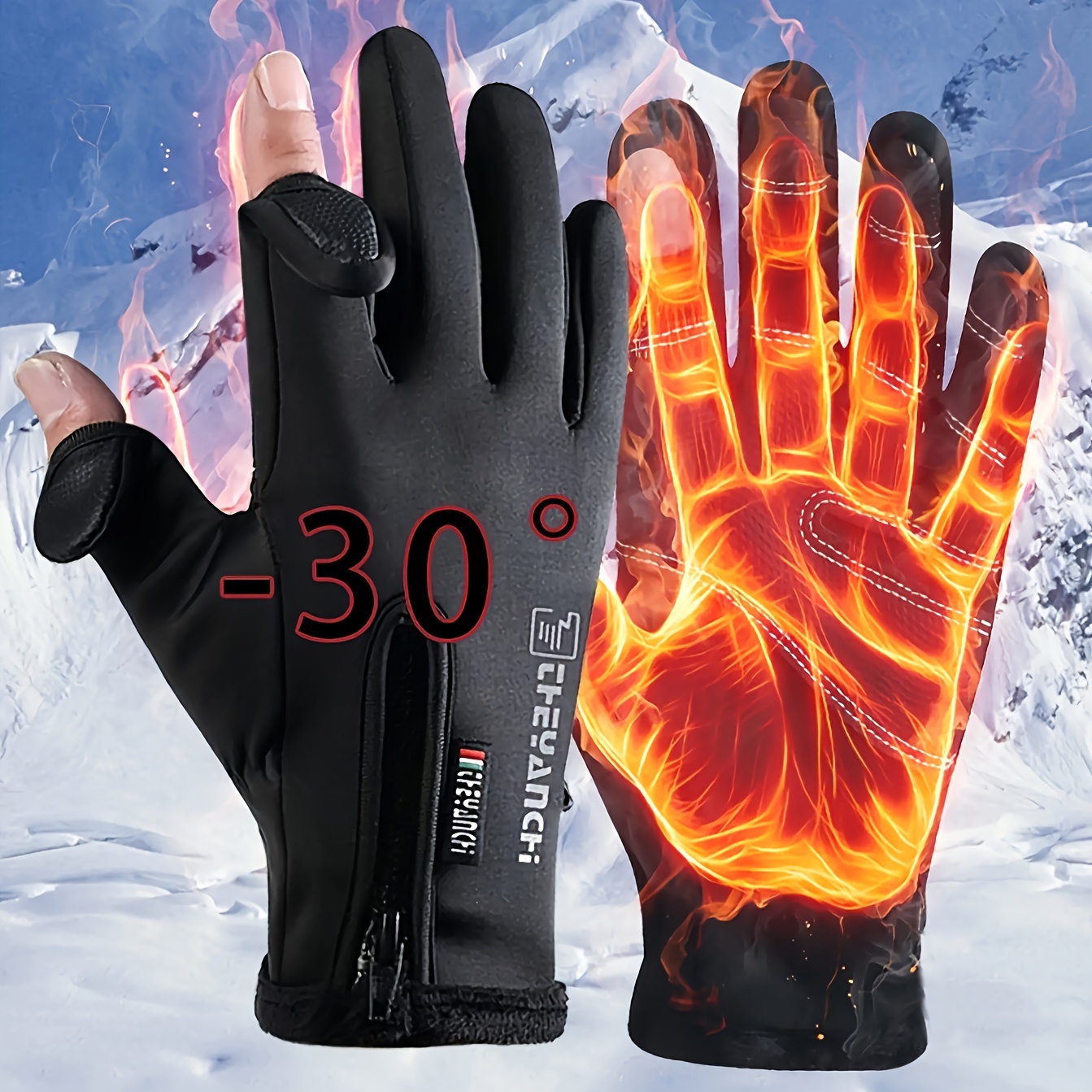 deportes calientes medio dedo guantes polar flip top invierno hombre  fingerless guantes