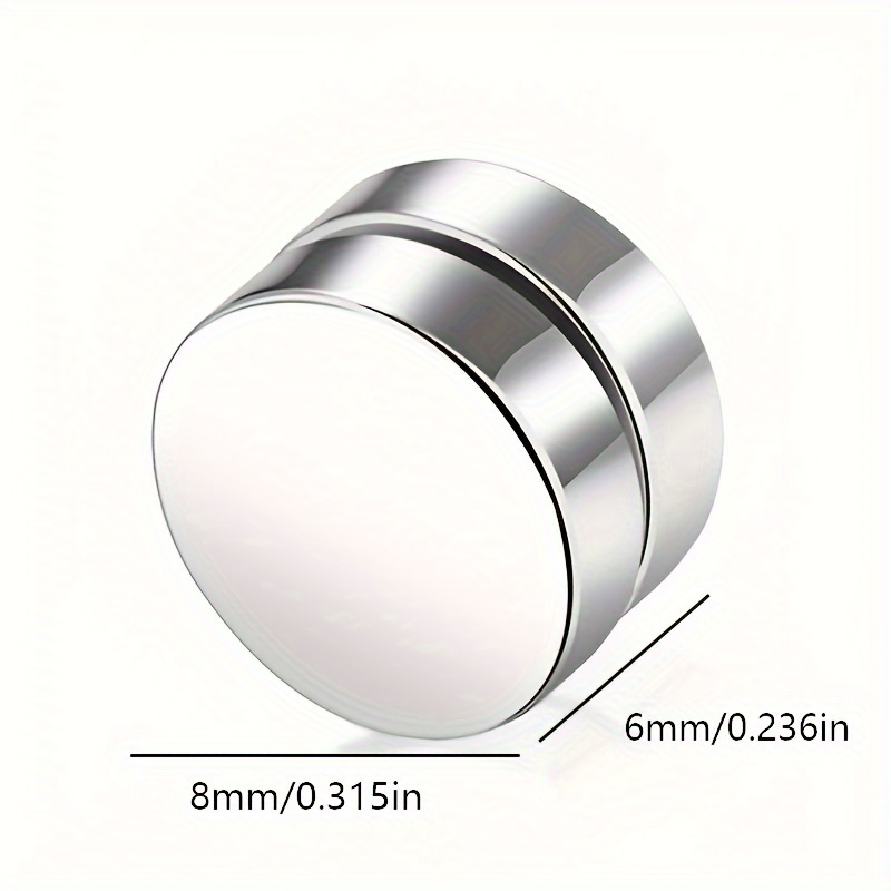 1pair Silver-color 8mm Clip-on Earrings For Men