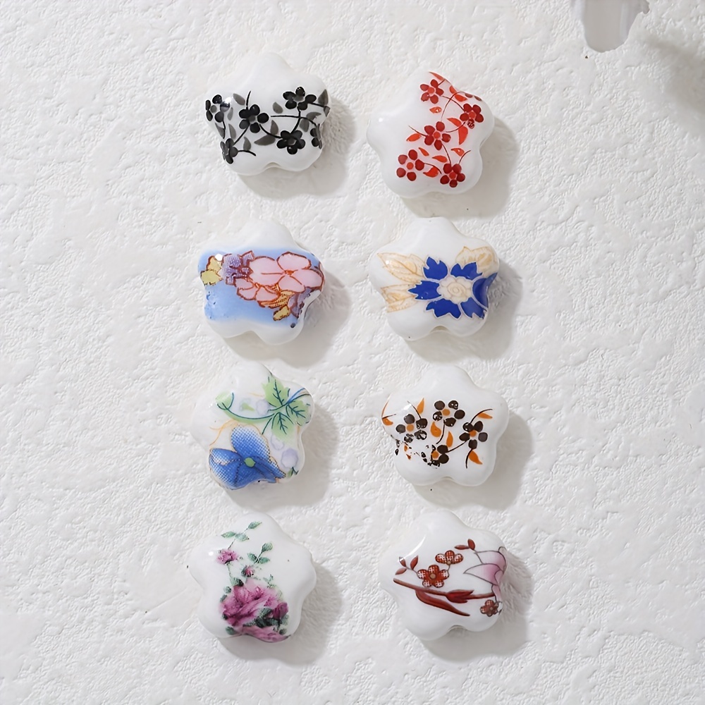 6pcs Colorful Exquisite Unique Hand-painted Star Beads Porcelain Beads For  Bracelet Necklace DIY Crafts Jewelry Making Supplies Accessories