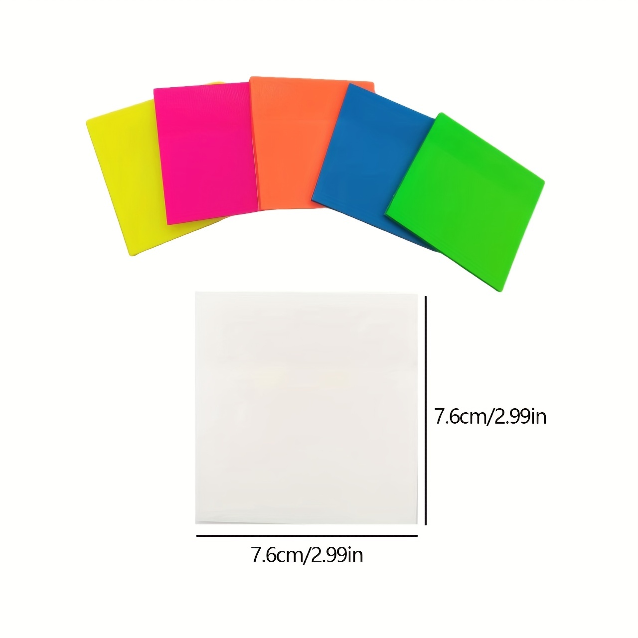 500 Pcs Transparent Sticky Notes Book Annotation Supplies Transparent Self  Sticky Annotation Waterproof Rainbow Color Memo Pad See Through Office
