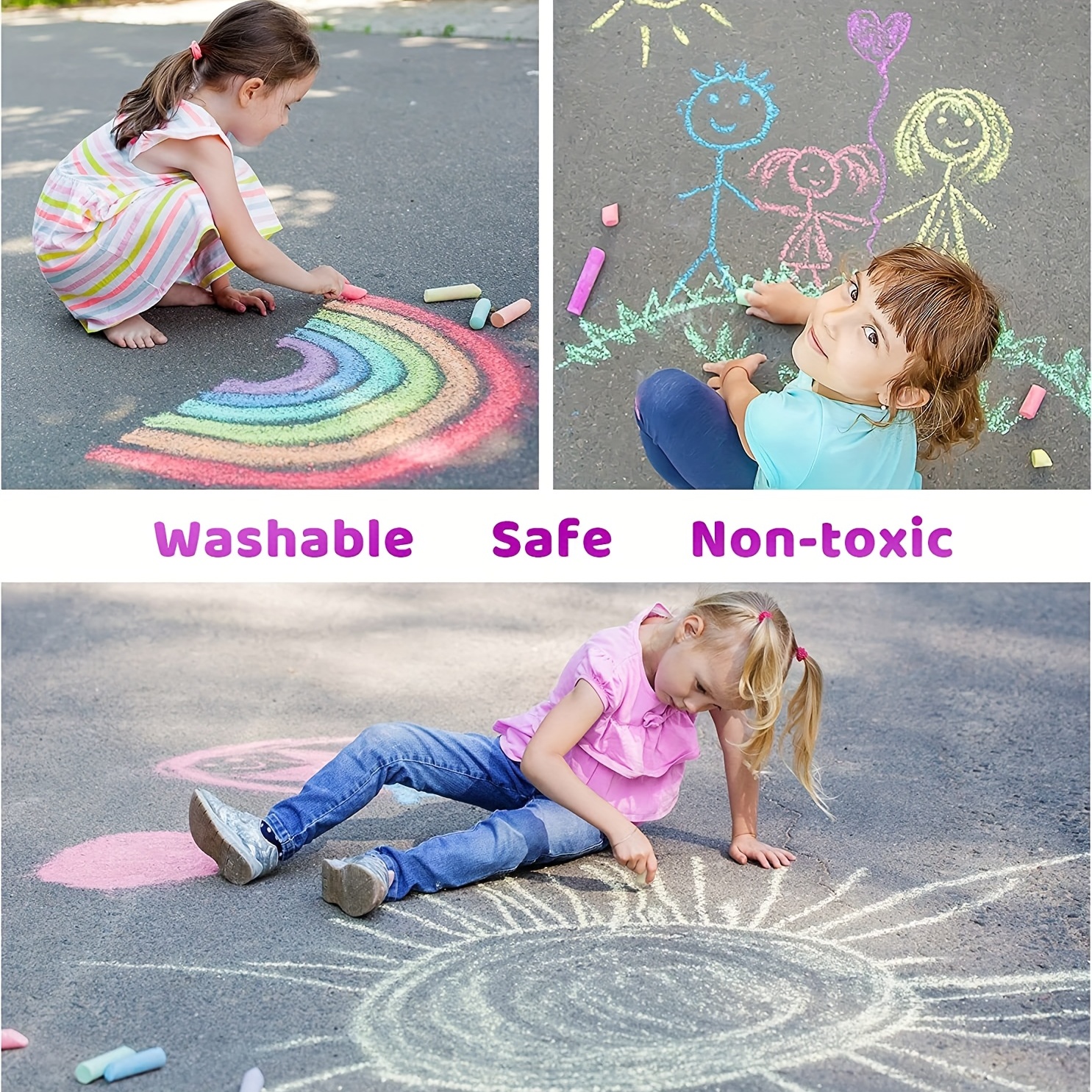 Eco-Friendly and Non-Toxic Washable Chalk Sticks for Artistic Kids