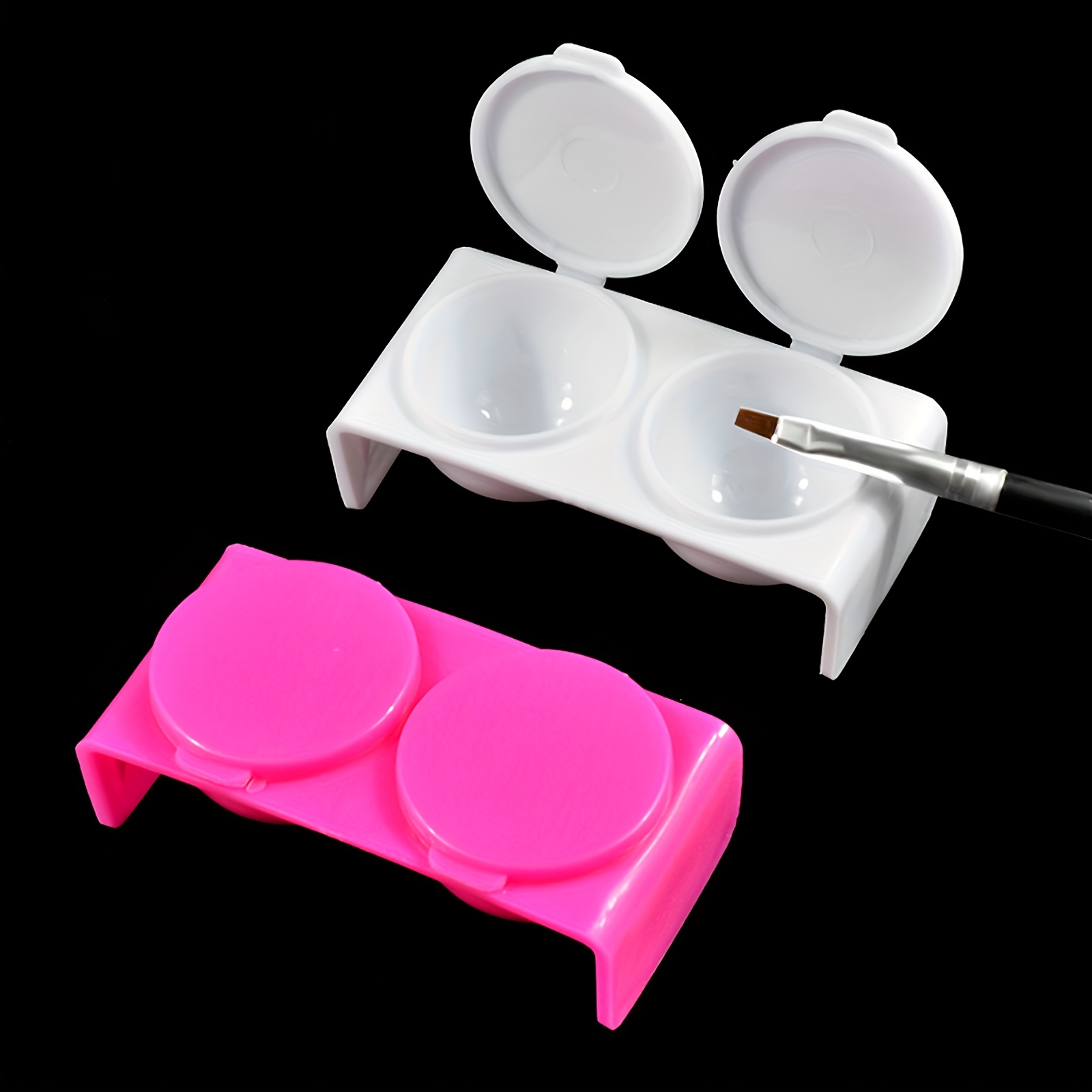 Manicure Double Cup Manicure Art Brush Clean The Bowl Cup - Temu