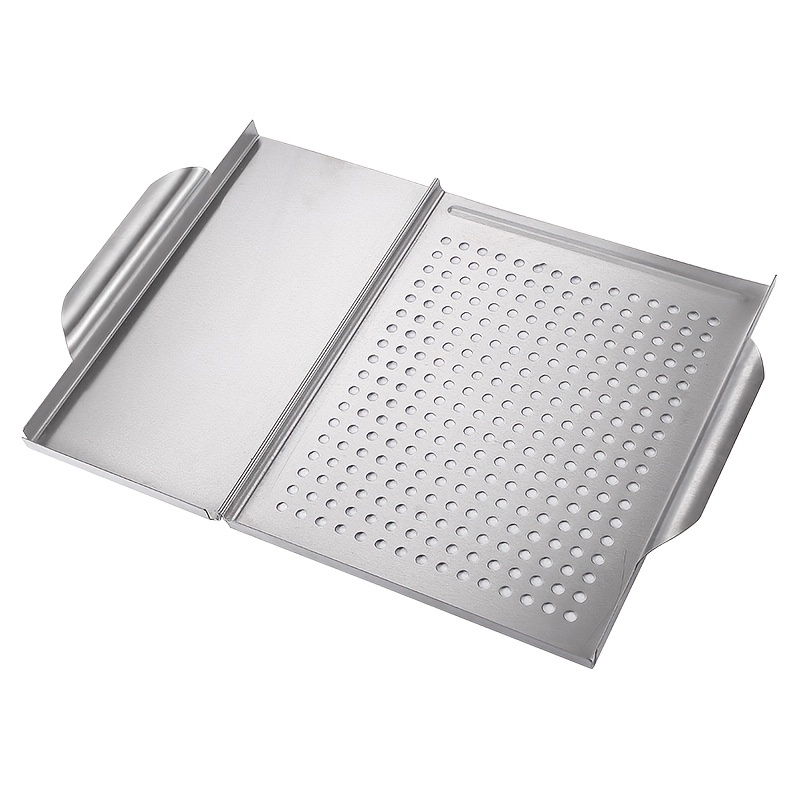 1pc Piastra per barbecue quadrata in acciaio inossidabile 5,08 cm 1 piatto  per carne fredda tagliata alla griglia Piastra per barbecue per verdure