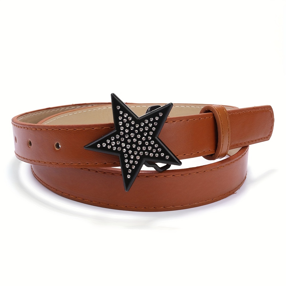 Pu Leather Rhinestone Belt Y2k Hip Hop Crocodile Grain - Temu