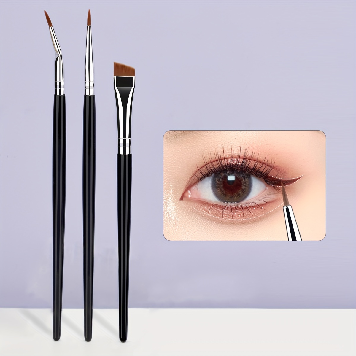 Eyeliner Brushes Gift Set, 5Pcs Eye Liner Brushes Set, Angled Eyeliner  Brush Fine Point, Precision Detailed Art Brushes with Ultra-fine Bristles,  Flat