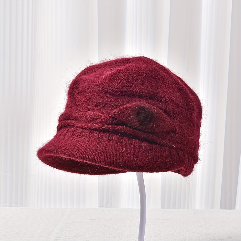 New Winter Thick Warm Knitted Hat Women Bucket Hat Headwear - Temu Canada