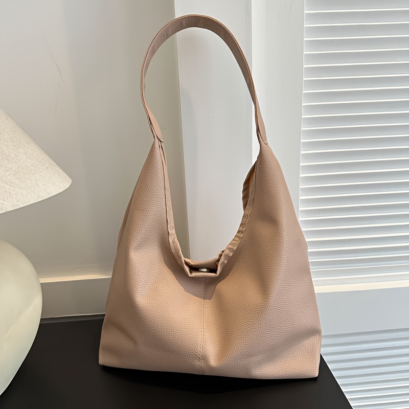 Minimalist Hobo Bag, Large Capacity Pu Leather Shoulder