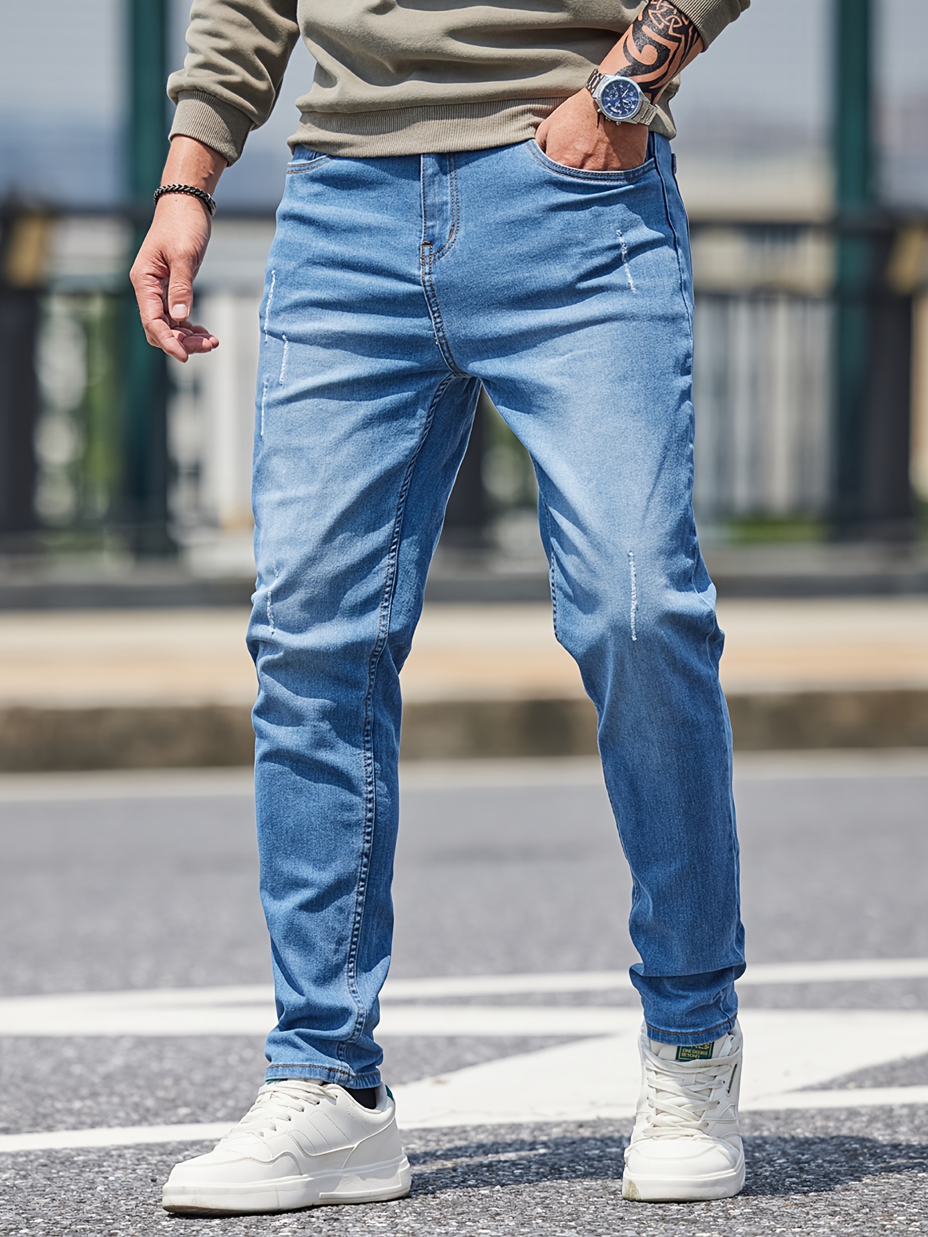 Jeans Sueltos Para Hombres - Temu