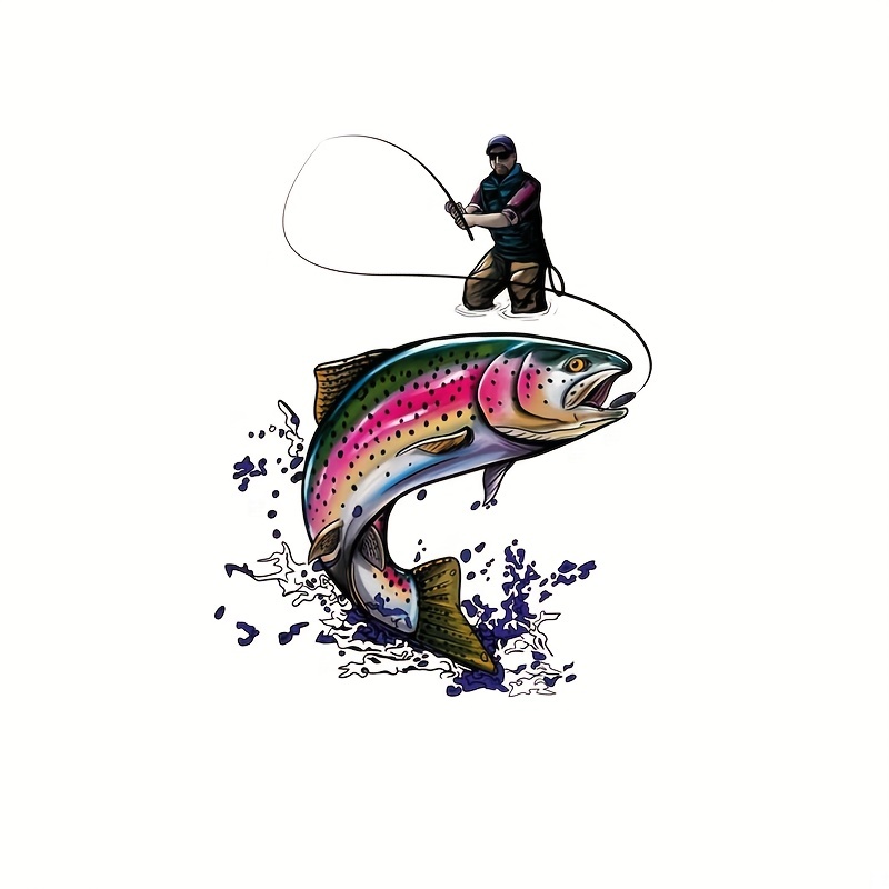 Fly Fishing Stickers Fish Decals for Boats Jumping Trout Bass