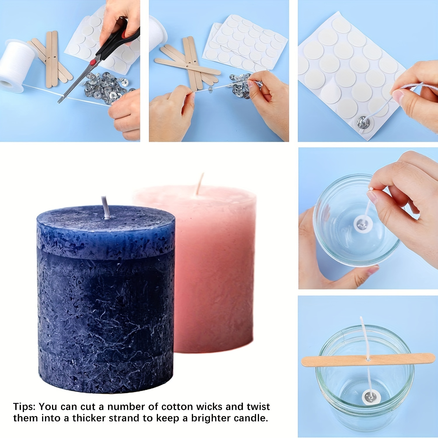 How To Make DIY Candle Wicks With Cotton String - 3 Ways - Sew Historically