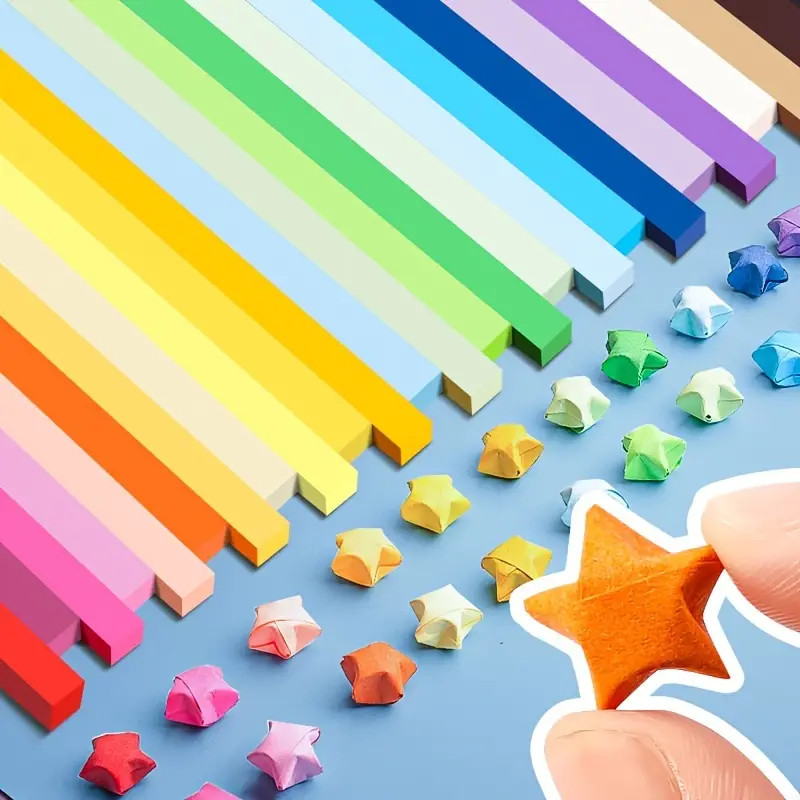 540 Sheets Colorful Origami Stars Paper Origami Lucky Star Paper for DIY  Crafts