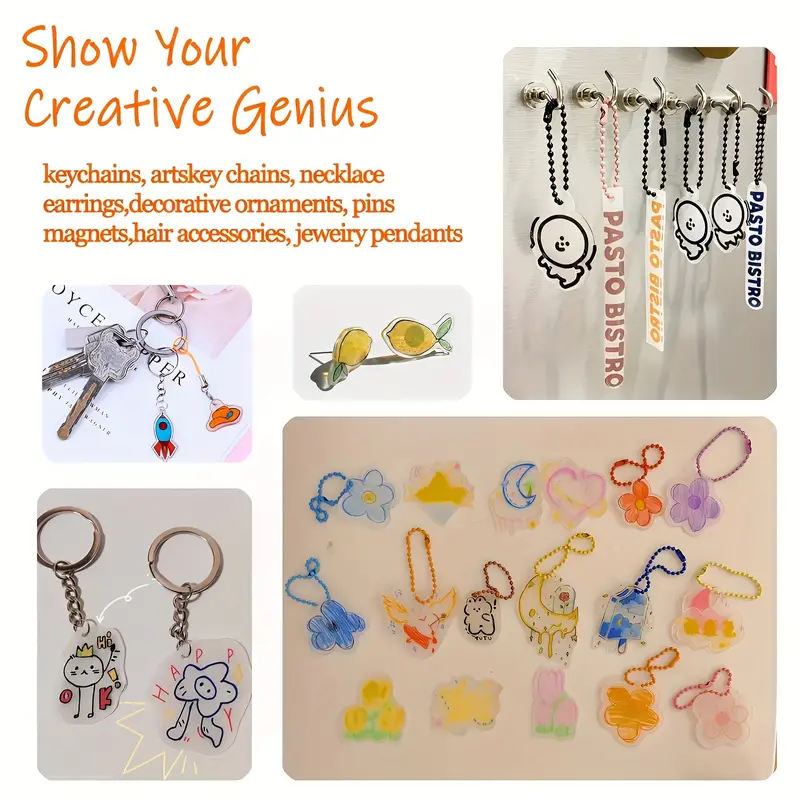 10Pcs Shrink Art Paper: Create Unique Crafts & Accessories with Shrinky  Dink Paper!