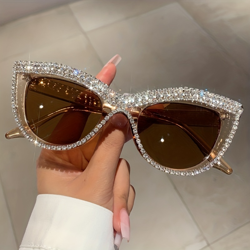 Cat Eye Sunglasses Women 2023 Desinger Sun Glasses Bling Diamond