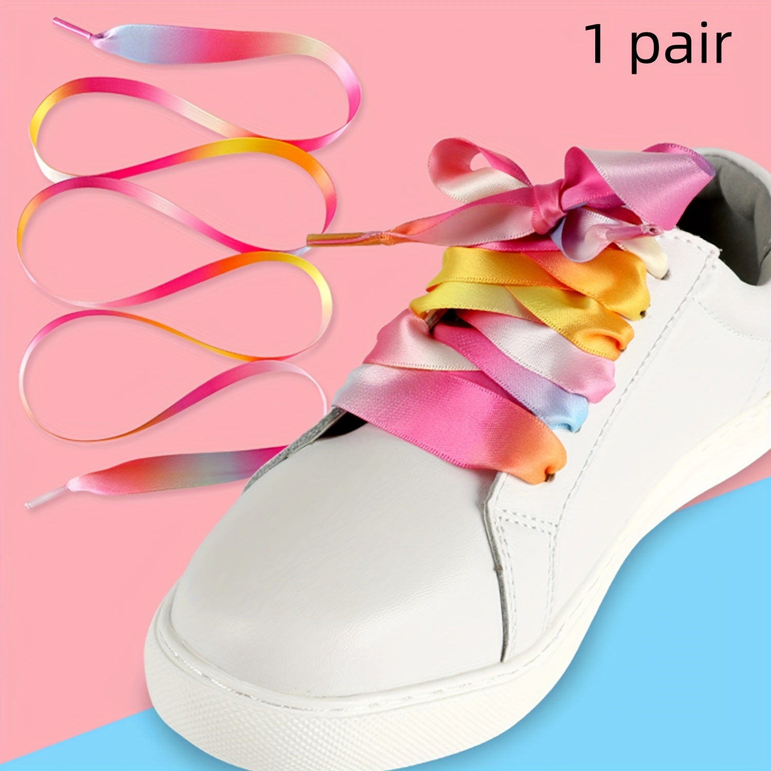 gradient style polyester shoelaces pair Temu Qatar