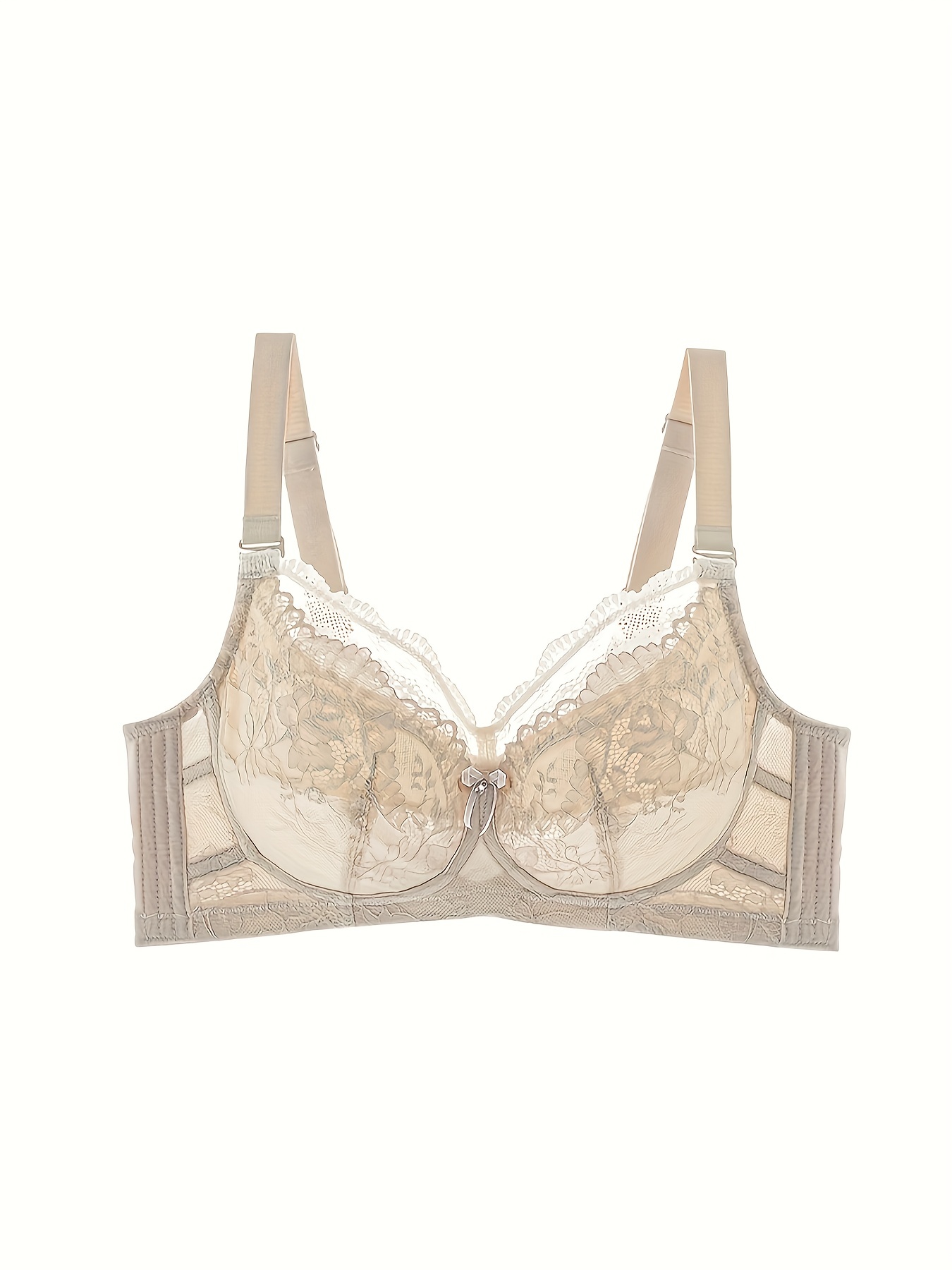 Contrast Lace Push Up Bra, Comfy & Elegant Intimates Bra, Women's Lingerie  & Underwear