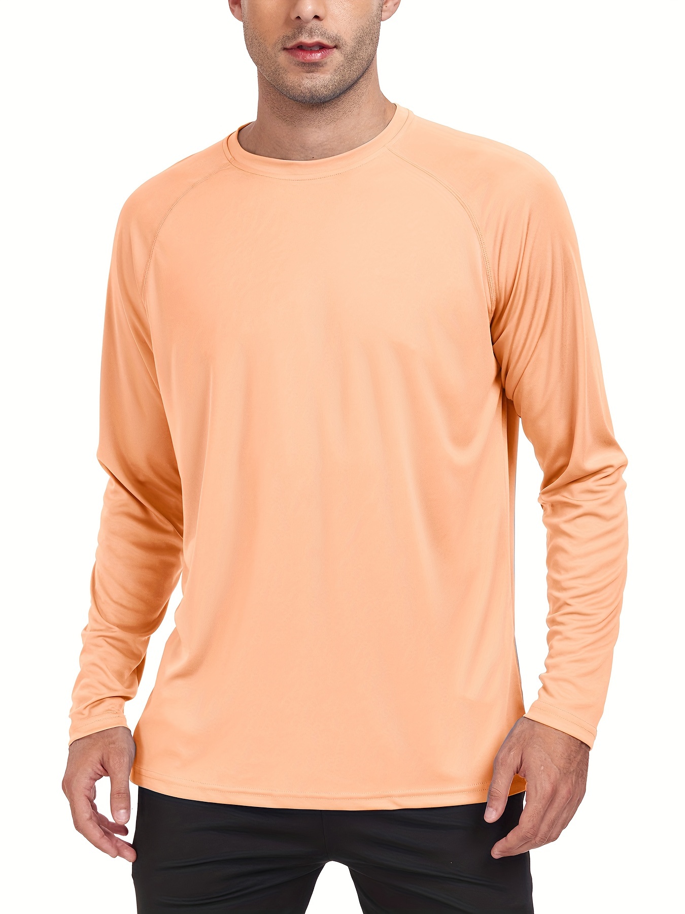 Men's Solid Sun Protection T shirt Casual Upf50+ Quick Dry - Temu Canada