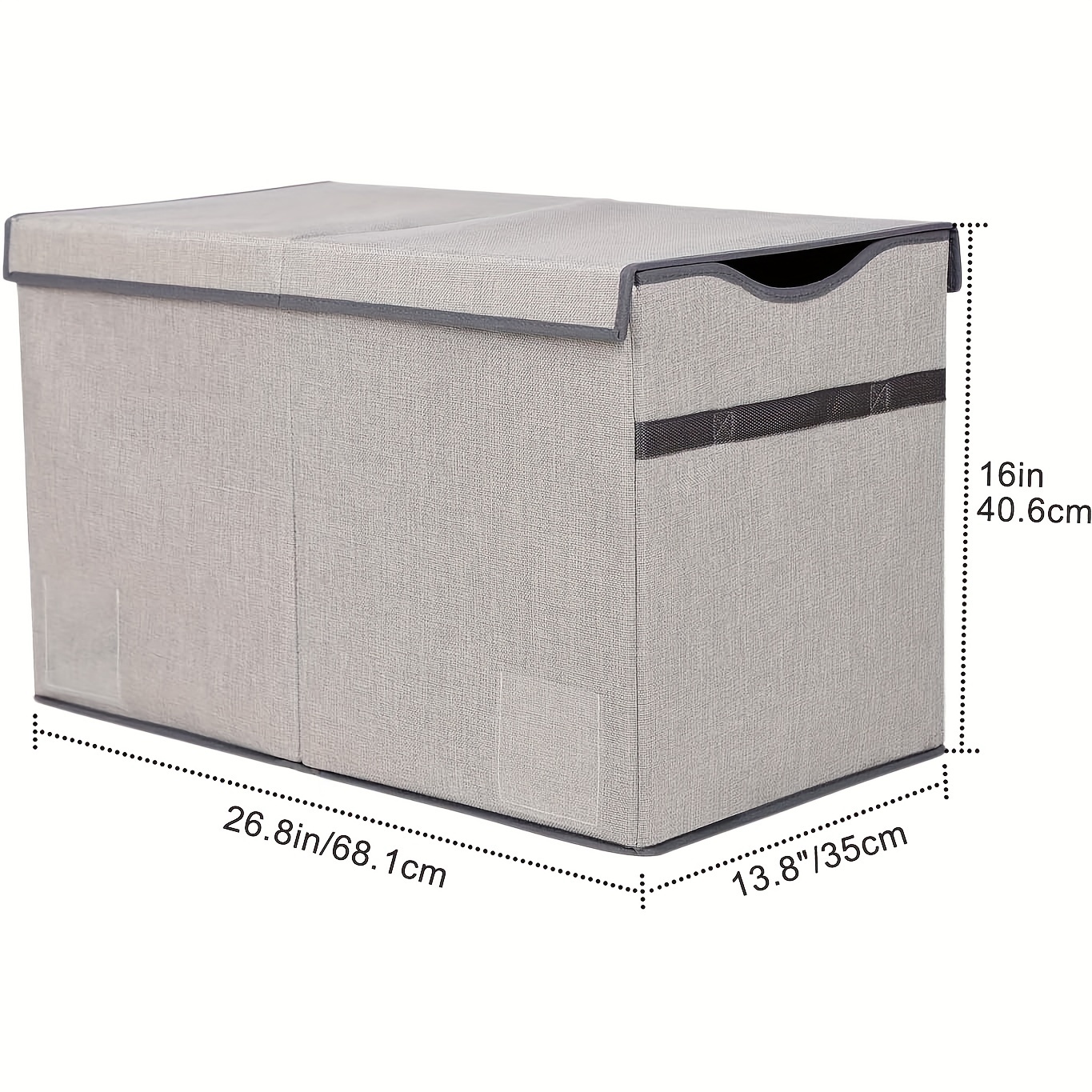 Flip top Lid Storage Bin Thin Grey Toy Storage Box Extra - Temu