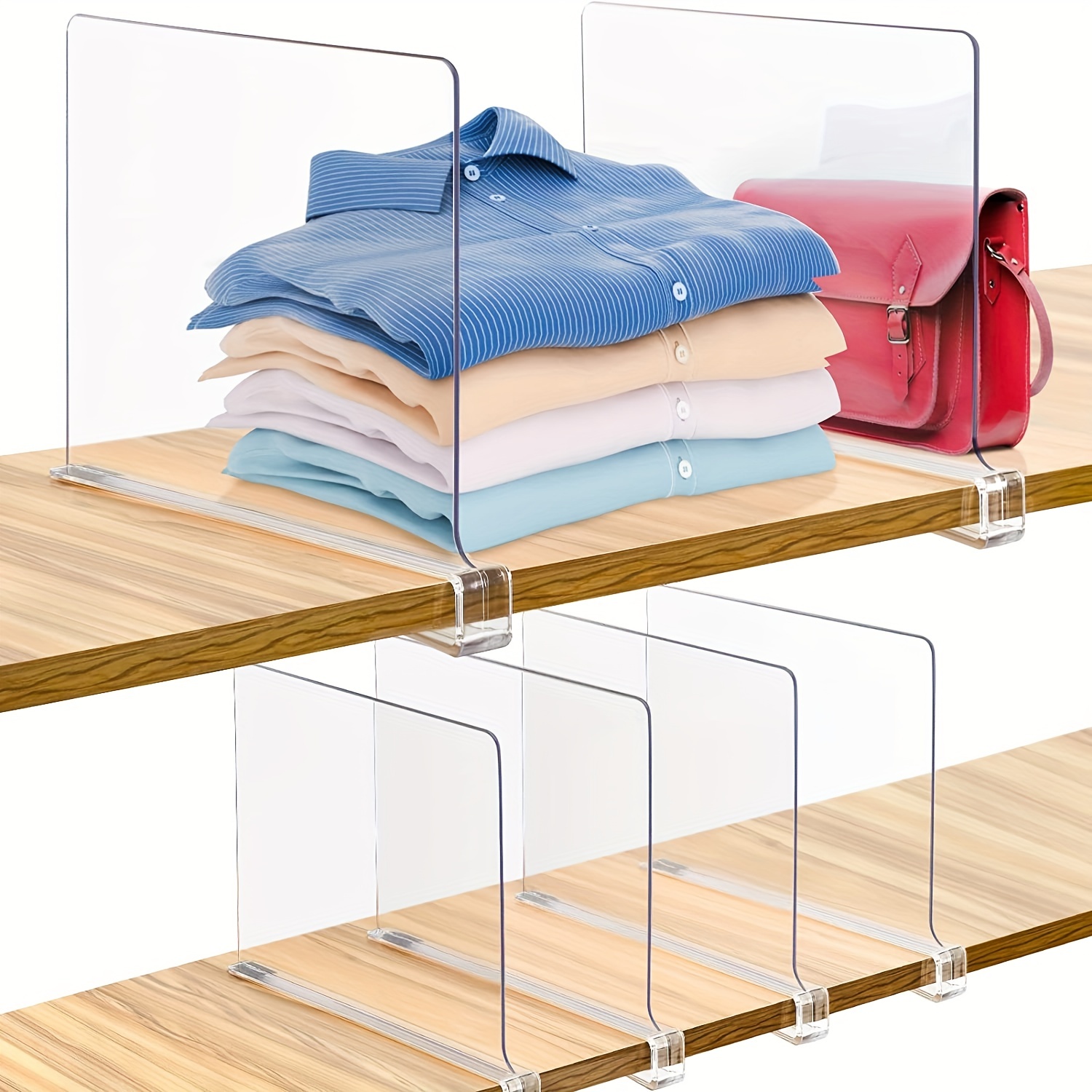 Handbag Storage Rack Divider Shelf Transparent Acrylic Tote Partition  Display Cabinet Wardrobe Organizer Luxury Bag Storage Rack
