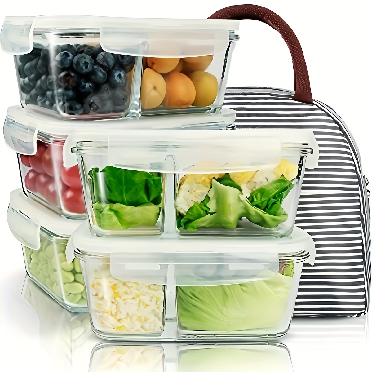 Glass Lunch Box Microwave Oven Heating Special Bowl Lunch - Temu