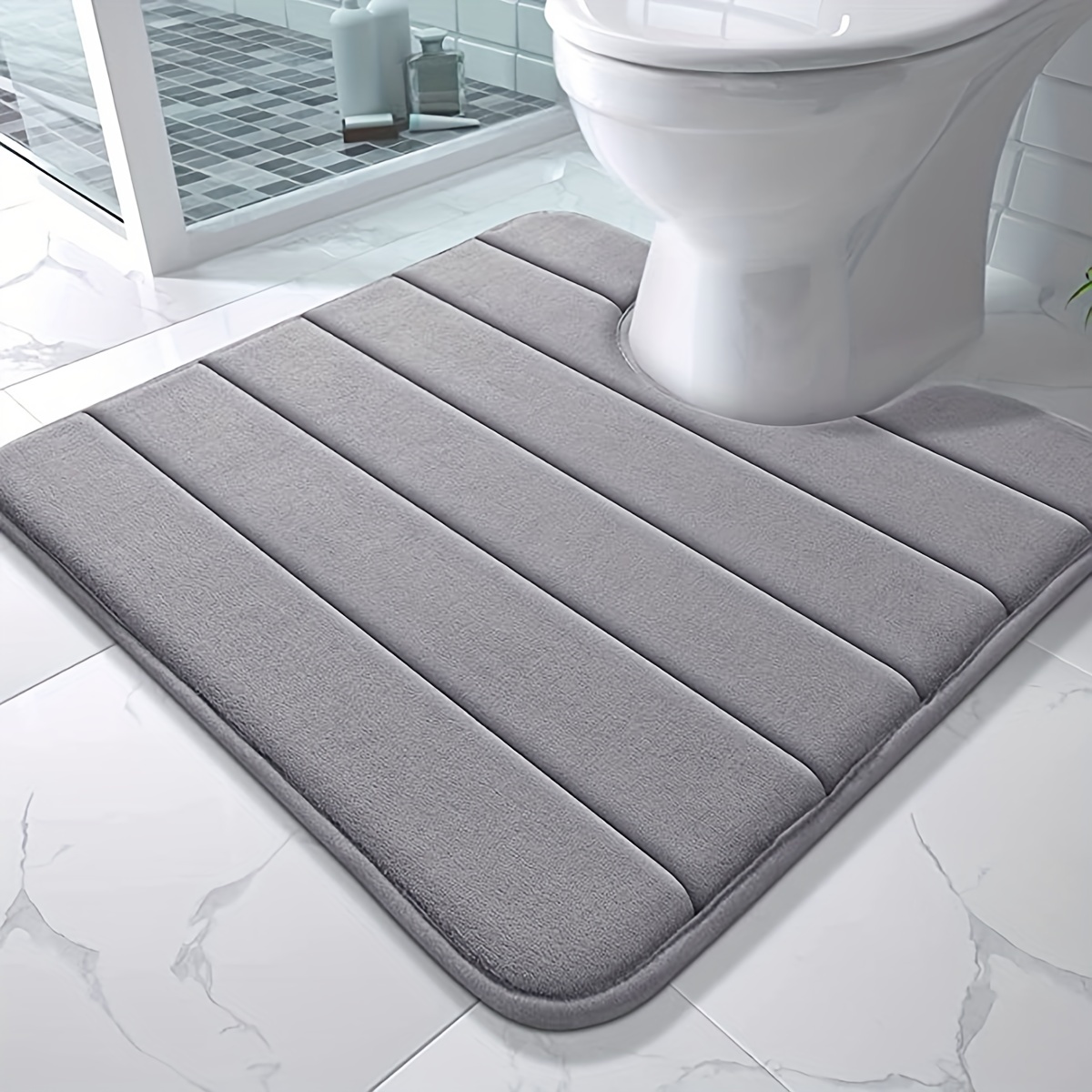 Memory Foam Bath Rug Toilet U shaped Rug Soft And - Temu