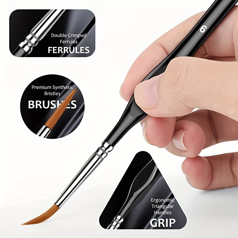 Detail Paint Brushes Set 10pcs Miniature Brushes for Fine