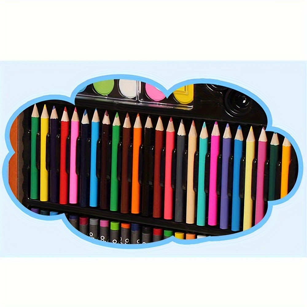 Painting Drawing Kit With Oil Pastels Crayons Colored Pencils Acrylic Paint  Mega Supplies In Wooden Case For Gifting Birthday - Temu