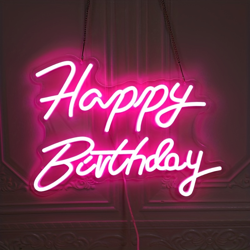 Red Happy Birthday LED Neon Sign - Birthday Neon Signs - Everything Neon