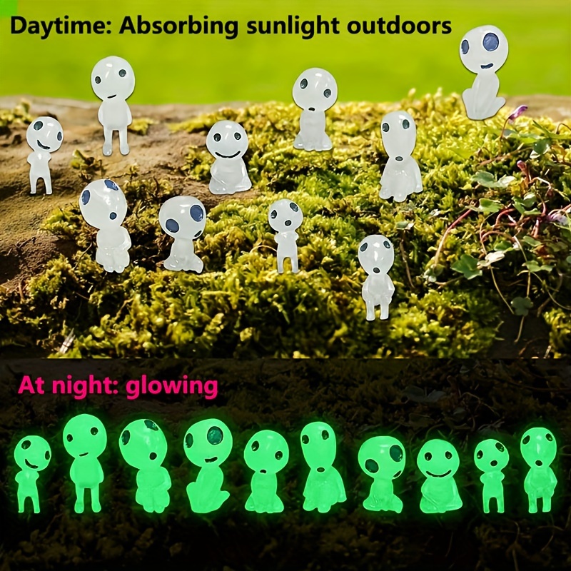 10pcs/set Classic Micro Landscape Ornaments, Ghost Night Light, Luminous  Tree Elf, Creative Small Decoration (Absorbs Sunlight Outdoors During The  Day