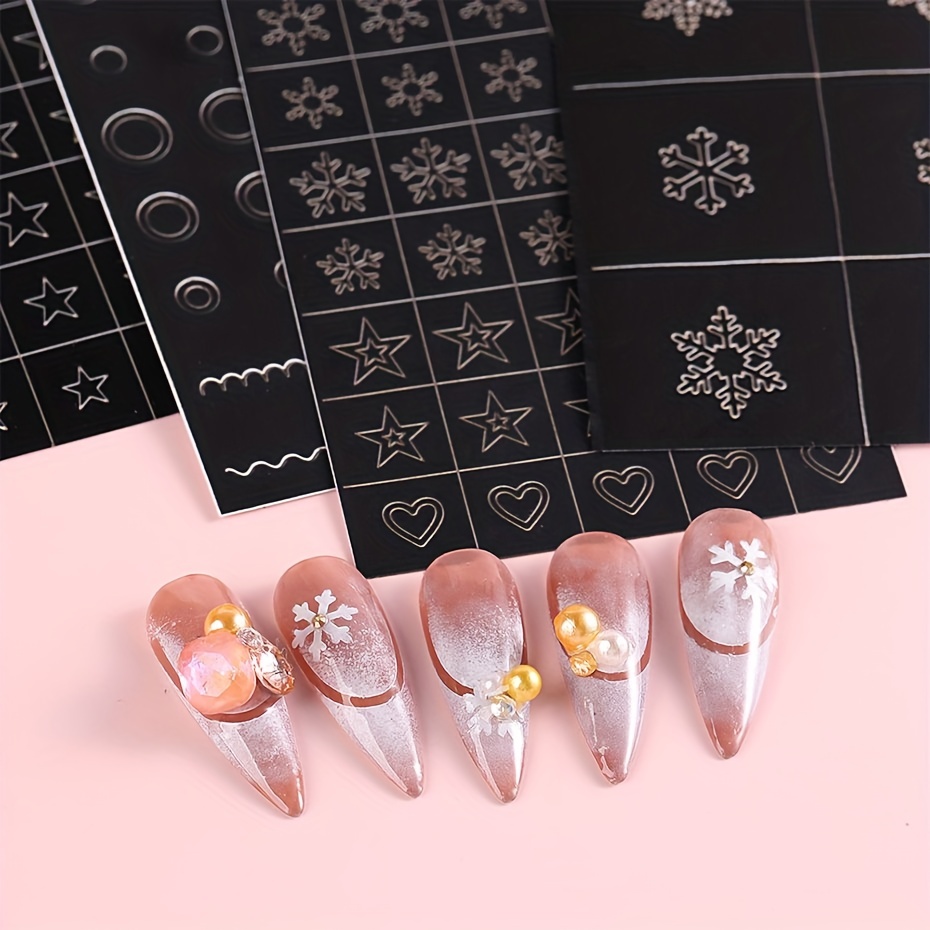 Butterfly & Heart 2pcs Airbrush Stencils Nail Stickers 3D Tulip