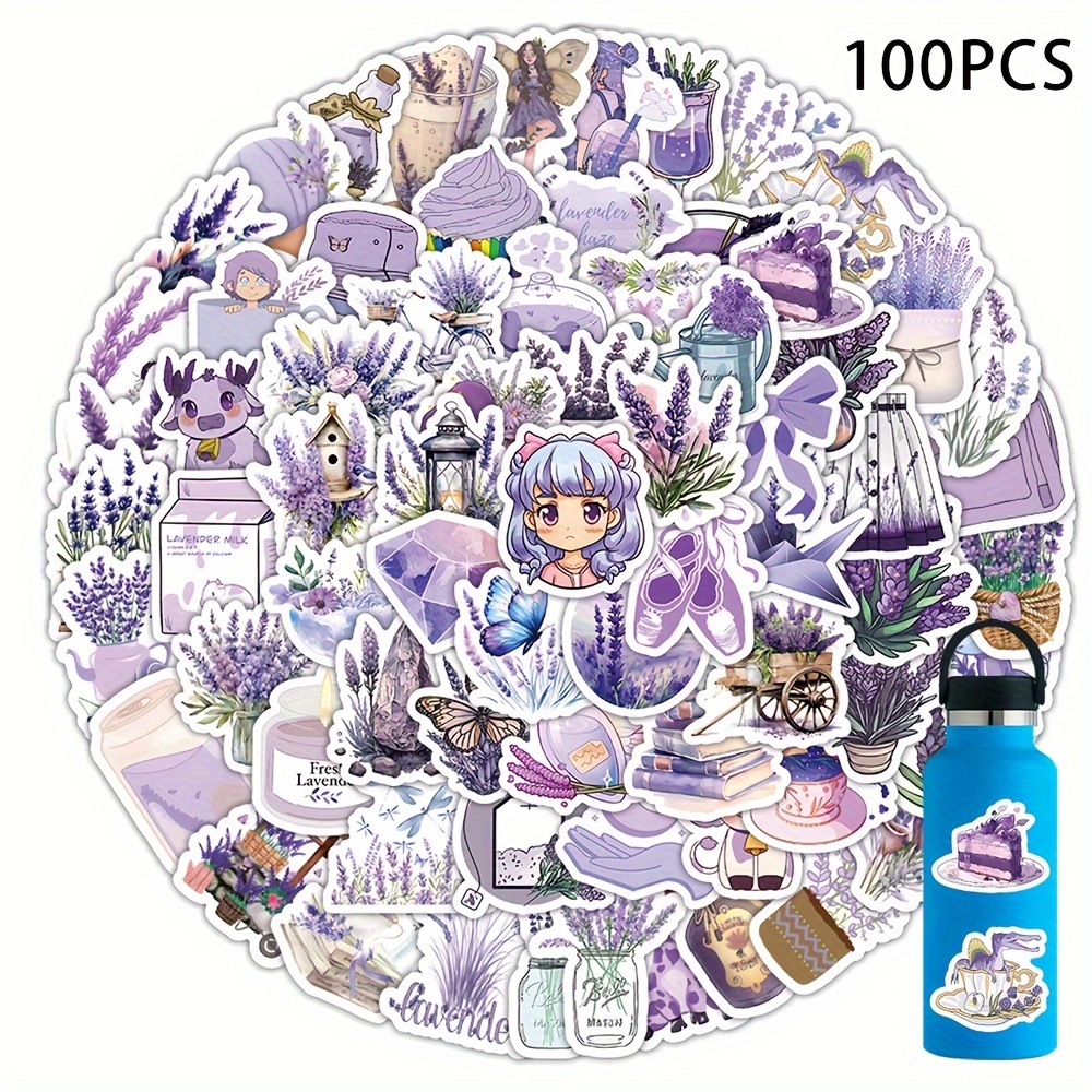 100 Purple VSCO Stickers, Aesthetic Stickers, Cute Stickers, Laptop  Stickers, Vinyl stickers, Sticker for Water Bottles, Computer Waterproof  stickers