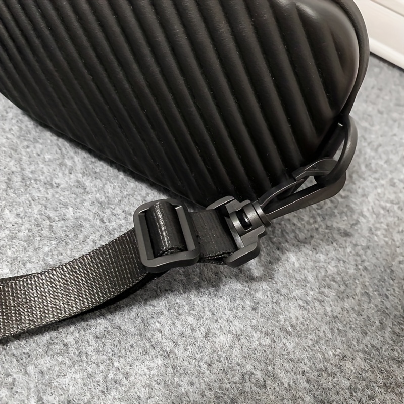 Bias Pleats Waist Bag in Black