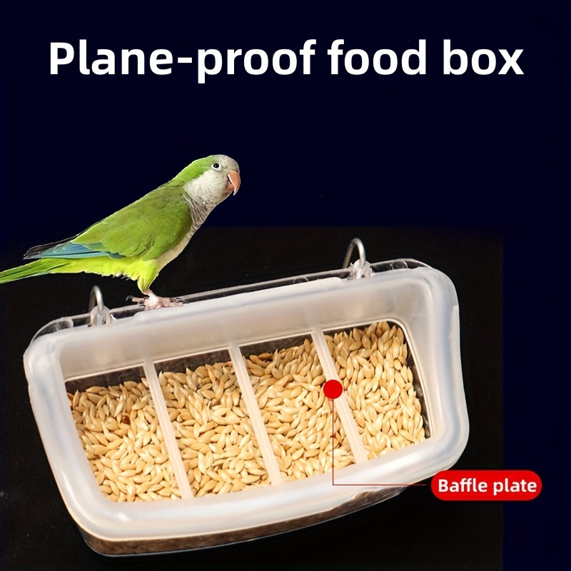 

Bird Feeder For Budgerigar Peony Parrot Food Box, Small Bird Anti-splash Cage Inner Hanging Food Bowl, Food Slot, Bird Feeder