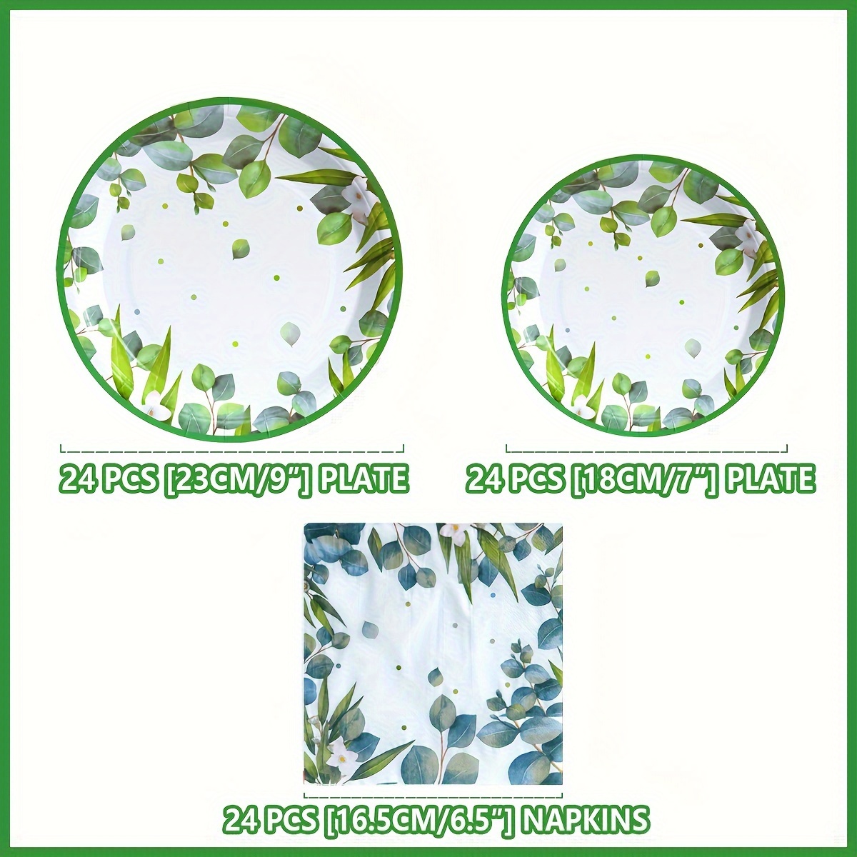 Green Leaf Paper Plates Napkins Party Supplies Green Leaf Temu Canada