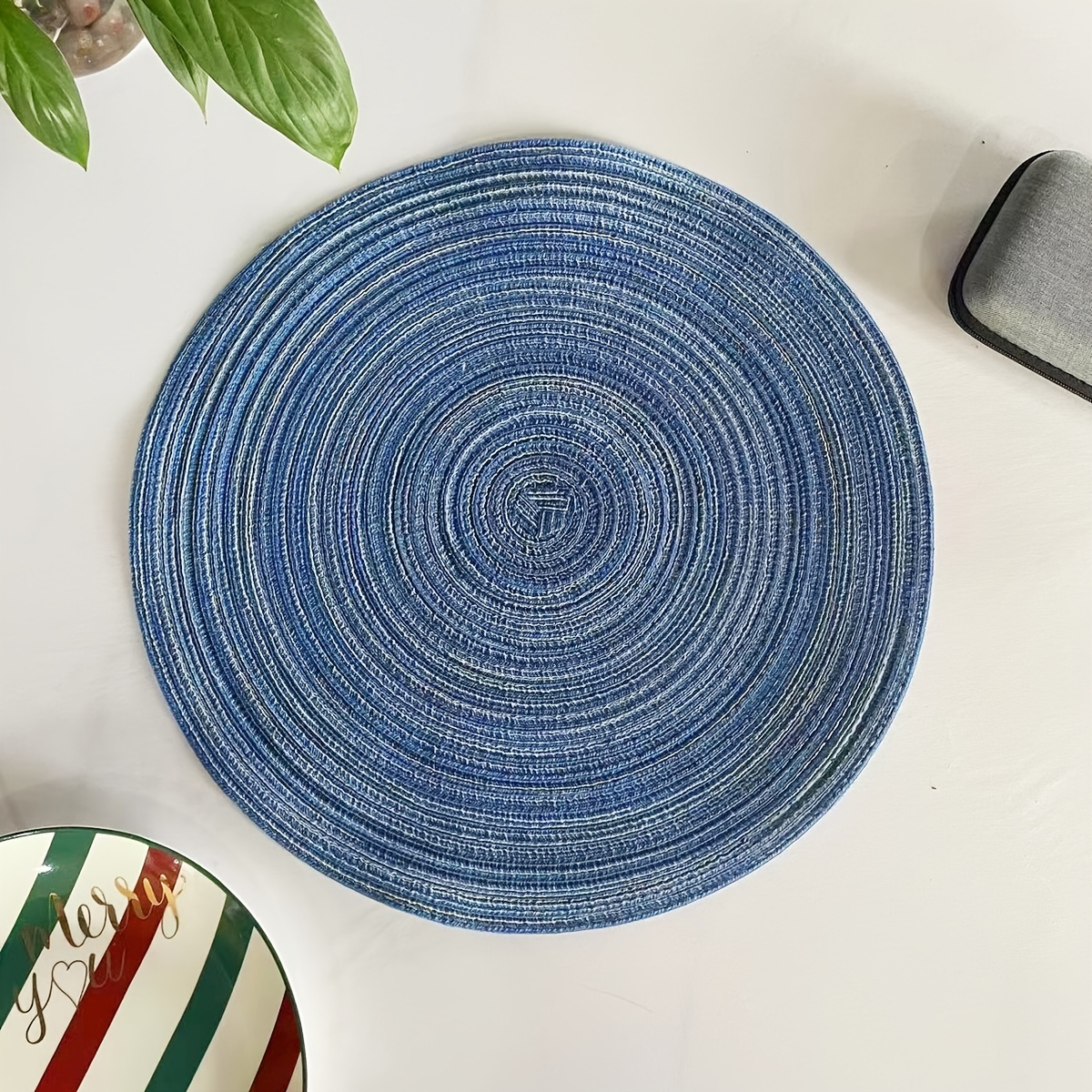Round Woven Placemat Kitchen Table Mat Dining Table Decor