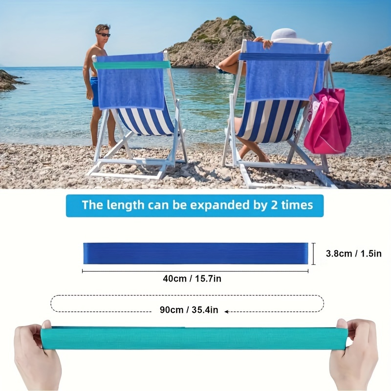 12 Pack Towel Bands for Beach Chairs Towel Clips for Pool Chairs with  Storage Bag Lounge Beach Cruise Chair Towel Strap Holder Elastic Windproof  Beach Accessori…