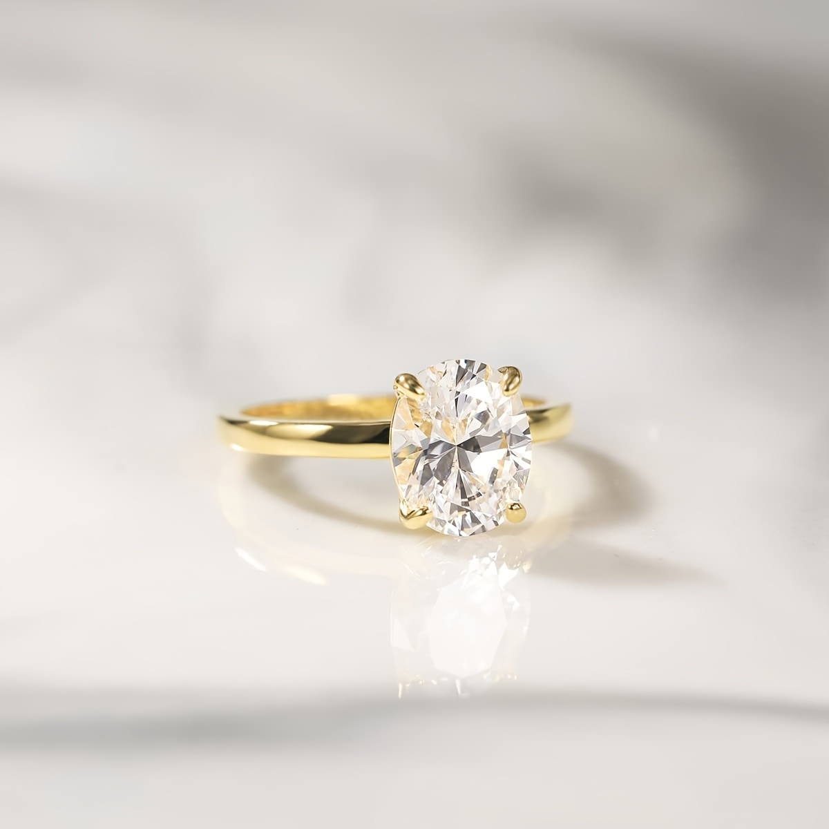 Stylish Minimalist Four-prong Set Cz Engagement Wedding Banquet Jewelry For Women