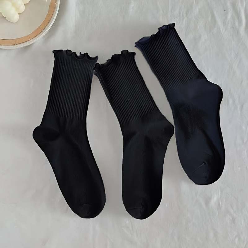 Women Socks Cute Ruffle Socks Cotton Socks Women Crew Frilly