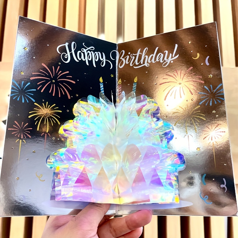 

1pc New Creative 3d Stereo Cake Birthday Card Exquisite Cute Creative Birthday Card To Send Friends And Family Birthday Gifts