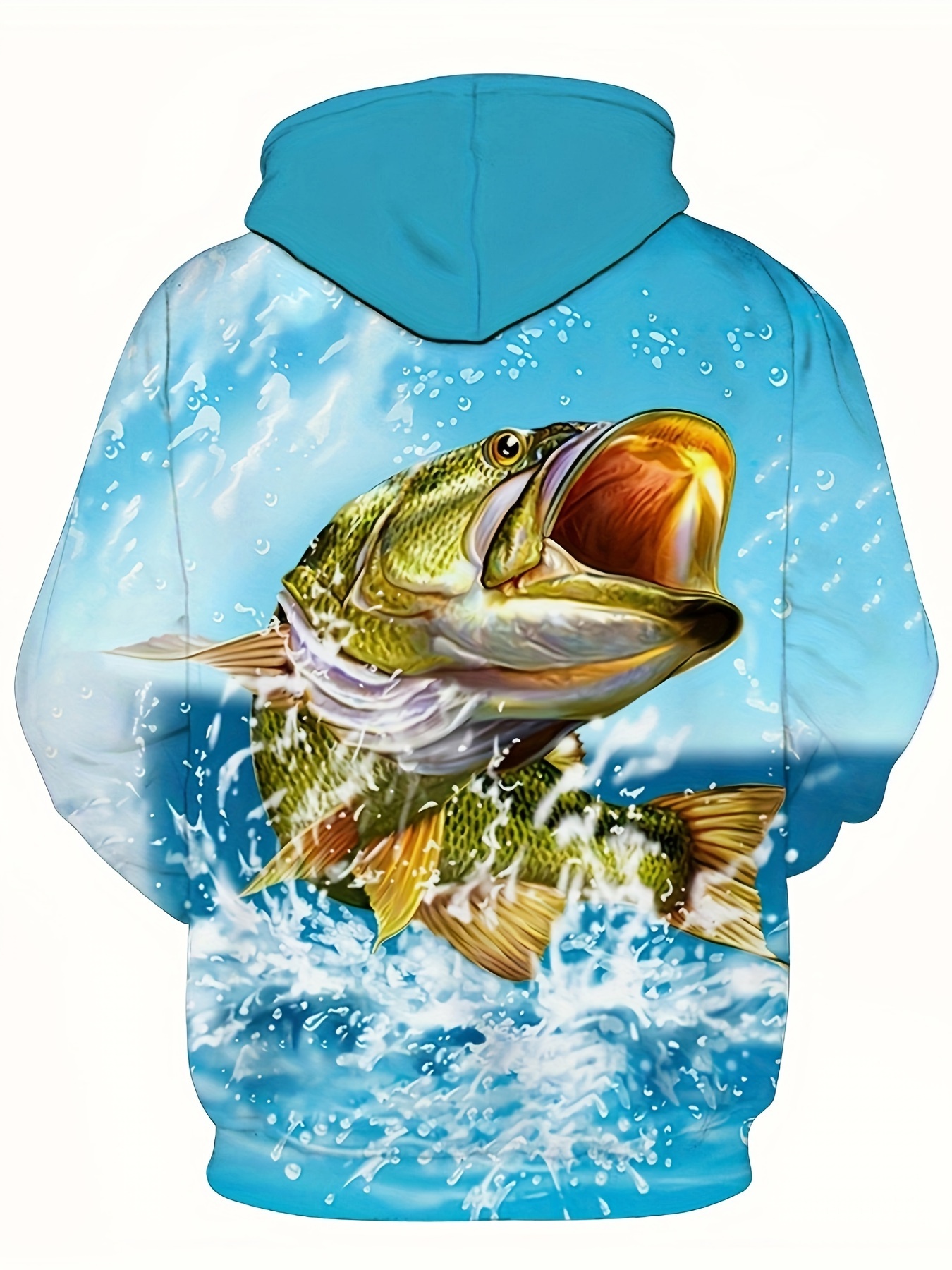 Men's Casual Fishing Print Hooded Sweatshirt 3d Print - Temu Mexico